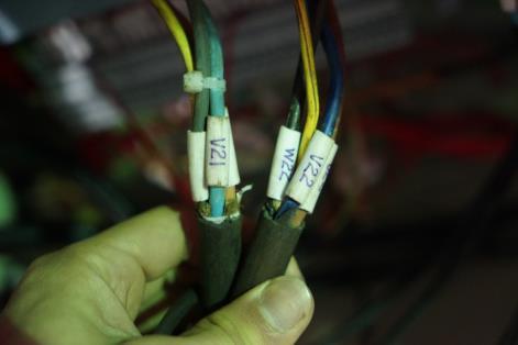 Match and connect the marked cable in the main control panel circuit.