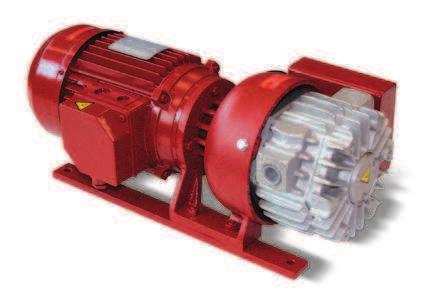 These lubrication-free rotating vane vacuum pumps have a suction capacity of 10, 15, 20, 25, 30 and 35 cum/h.