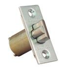 springlatch Strike: T-strike 1-1/8 x 2-3/4 All stock in satin chrome Passage Both knobs always unlocked Privacy Push button locking. Can be opened from outside with small screwdriver.