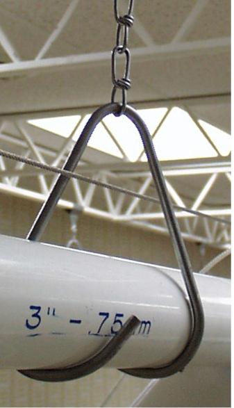 (15a) Support the auger tubing every 4 feet using chain and S hooks fastened to the rafters in a building. If rafter spacing is over 4 feet some type of bridging must be used.