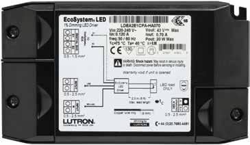 Drivers and s Eco LED drivers (E) Drivers and s Eco LED drivers (E) Highest performance dimming to % Eco and DALI digital link controlled E MODELS ONLY Key standards E compliant and ENE ertified RoHS