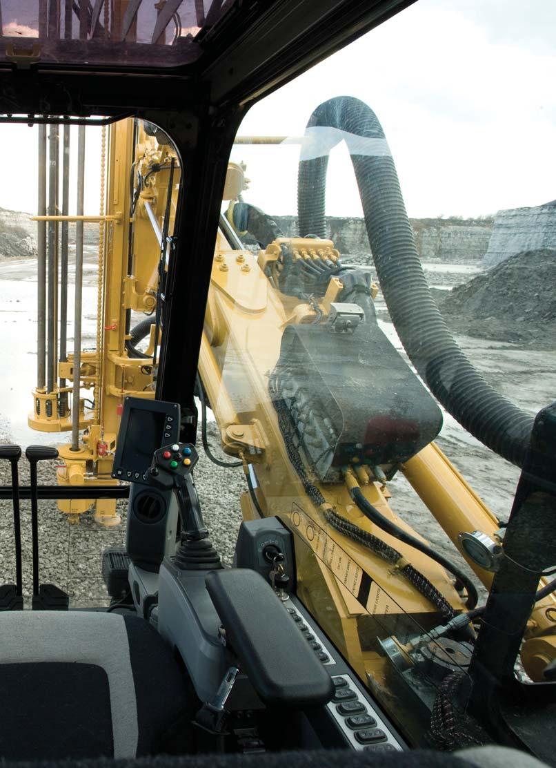 Cab Comforts Plentiful. Cab Throughout your shifts, the Cat 349E cab is a quiet and comfortable work environment for relaxed drill operation.