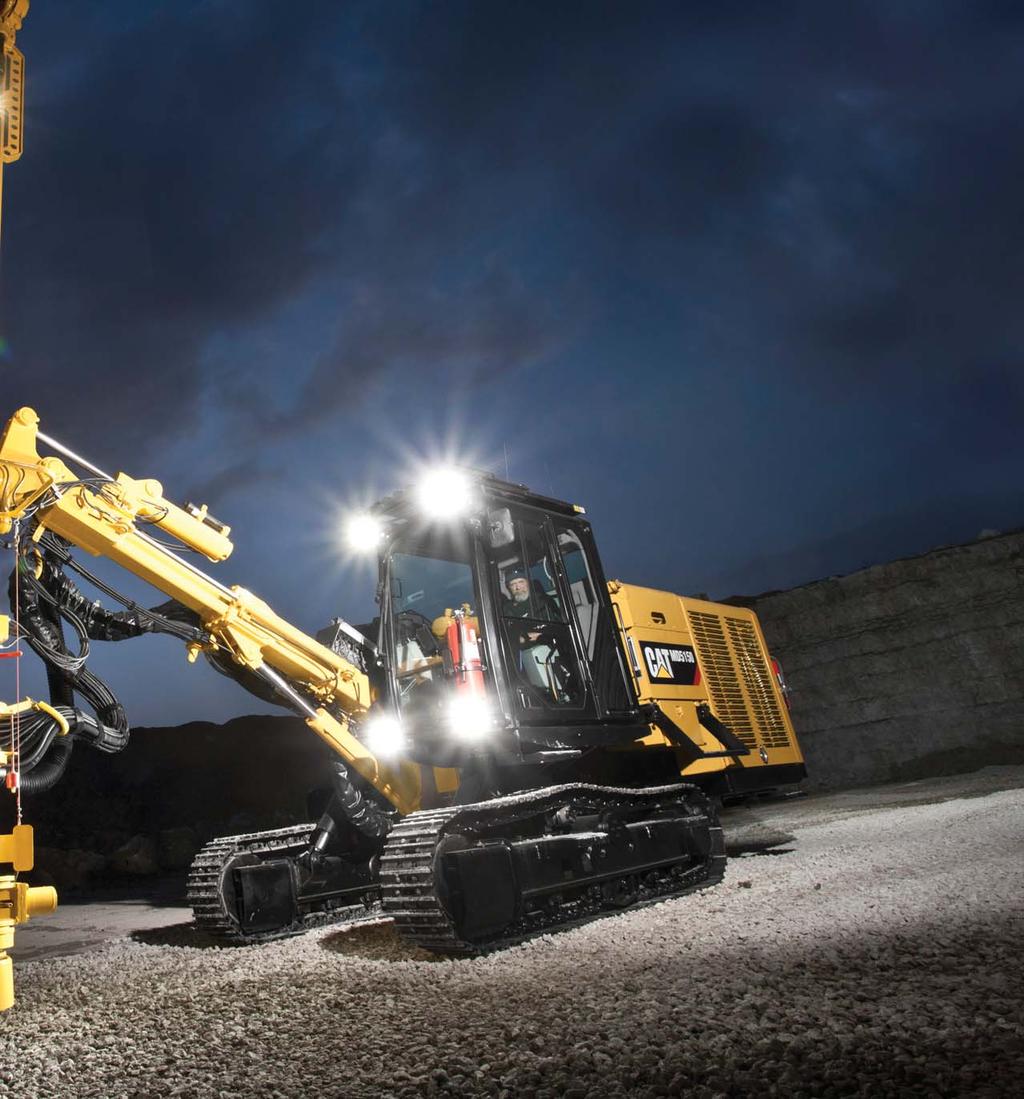 Drillers Advantage More Power. Big air. Blazing fast set ups. Maximum productivity is the advantage with the Cat MD5150 Track Drill.