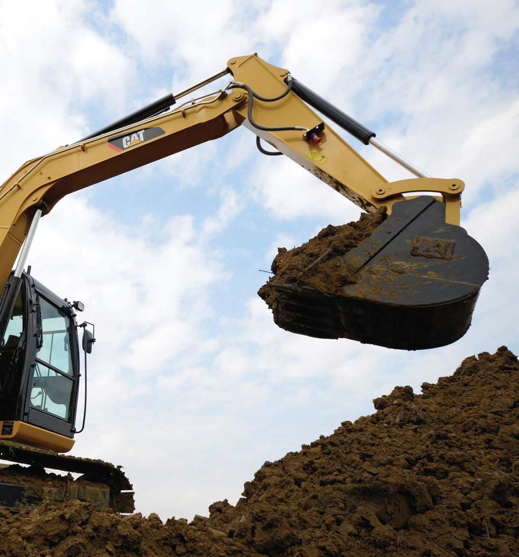 The Cat 308E Mini Hydraulic Excavator delivers superior performance and comfort while reducing your fuel consumption and operating costs. The large spacious cab provides a comfortable work area.