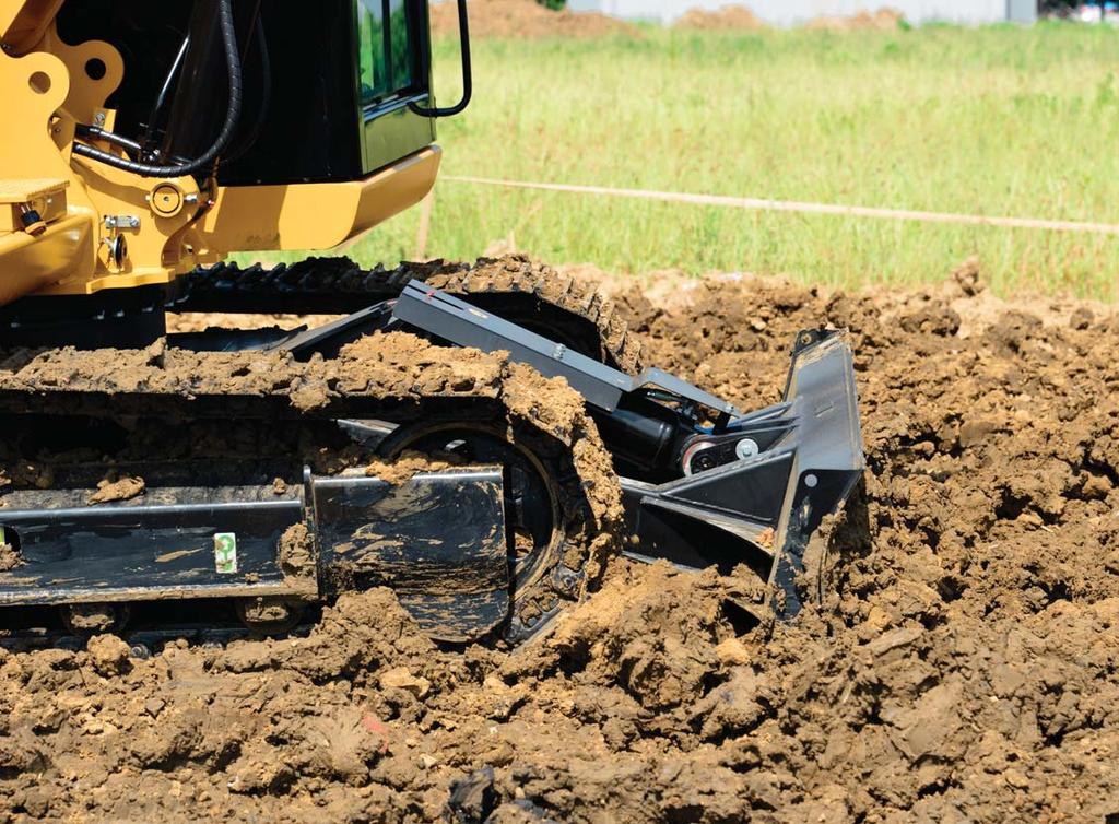 Optional Dozer with Float Function The dozer function is pilot controlled from inside the cab, providing smooth, proportional