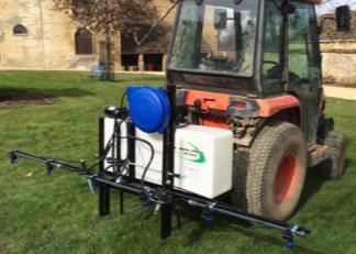 3-point linkage with boom mounting, comprising free-standing 70 litre or 125 litre tank mounting frame & Category 1 fixings. 6.8 litres per minute 12 volt demand pump (7A).