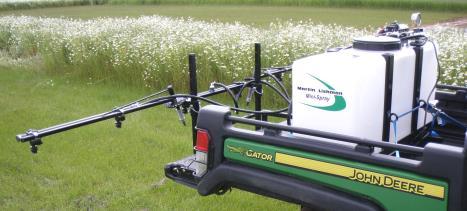 The sprayer includes a tank mounting frame and all fittings to attach it to the vehicle and has a fully adjustable boom to allow for the tailgate position.