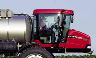 The cab-forward and rear-engine configuration on most of the Patriot sprayers balance machine weight and provide the operator with a cool, quiet operating environment.