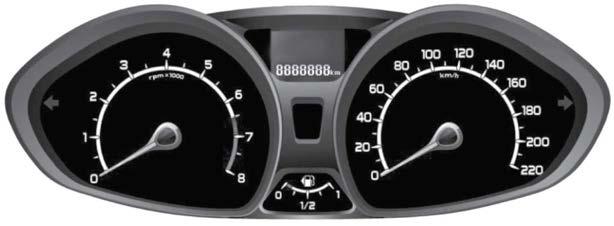 Instrument Cluster GAUGES E144826 A B C D Tachometer Information display Speedometer Fuel gauge Tachometer Indicates the engine speed in revolutions per minute.