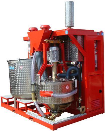 Batch mixing plants Fully automatic units, mixing performance up to 26 m³/h Consisting of mixer, water dosage tank and storage tank with agitator Type OM 200-W OM 500-5 OMP 800 OMP 1000 Performance