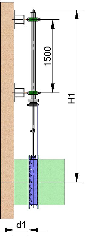 The definition variables are as follows: H1: Distance from the valve s shaft to the desired height of the actuator.