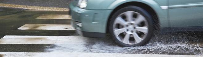 Hydroplaning 3 Main Factors Vehicle speed. As speed increases, wet traction is considerably reduced.