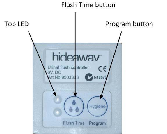 page 7 of 16 5. To select a different flush program A new controller is supplied with the flush program set to Program 1. This is the normal flush mode and is the recommended setting.
