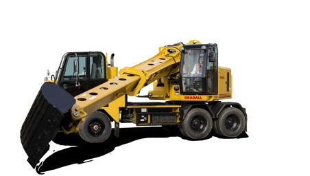speeds up to 55 mph, reposition from the upper cab on the jobsite up to 5 mph XL 5100V Weight 58,379 lbs Reach 33 9 Dig depth