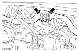 4 Disconnect both exhaust gas recirculation (EGR) coolant cross-over pipe hoses Clamp the EGR coolant hoses to minimize
