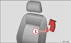 To move the seat lengthways, pull upwards and not sideways on the lever, as the force exerted on it in this position could damage it.