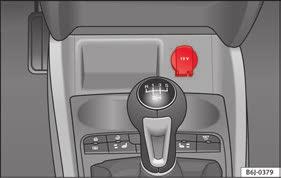 Transport and practical equipment Cigarette lighter* Power socket Note The use of electrical appliances with the engine switched off will cause a battery discharge.