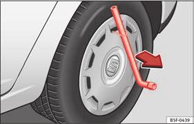 Wheel change Preparation work If you have a flat tyre or puncture, park the vehicle as far away from the flow of traffic as possible. Choose a location that is as level as possible.