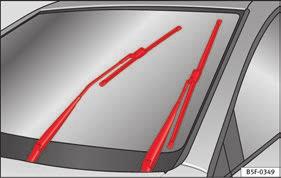 Changing the wiper blades Changing windscreen wiper blades Fig. 170 Wipers in service position Fig. 171 Changing the windscreen wiper blade.