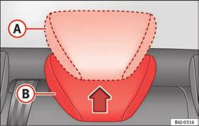 Adjust the head restraint so that its upper edge is, as far as possible, at the same level as the top of your head, or at the very least, at eye level Fig. 48.