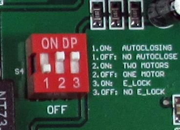 PHOTO jumped to GND Dip Switches To change any dip switches, you must turn the power off before changing the setting. 1.