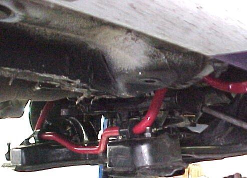 enough to reach the sway bar mounted to the top rear portion of