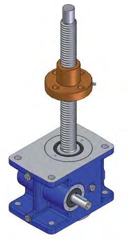 duty cycle: 30 % over 10 min (20 % over 1 hour) synthetic grease lubricated worm gearbox input speed up to 1 500 rpm 1- or 2-starts acme screw linear speed up to 80