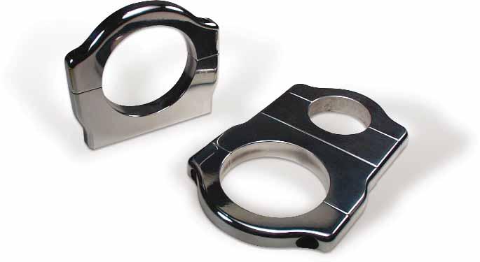 The micro-polished aluminum clamp may be flat mounted or accepts Pro-werks Bar Mount for clamping on