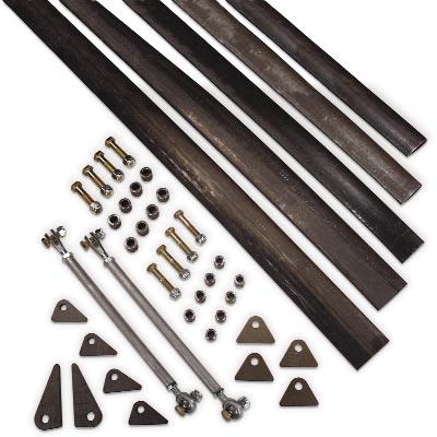 Dragster style kits have 44" main supports and altered style kits have 24" main supports.