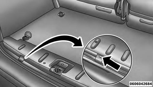260 WHAT TO DO IN EMERGENCIES 2. To access the winch mechanism open the rear doors of the vehicle to expose the winch mechanism access cover.