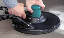 Remove abrasive adhesive paper liner and press abrasive to Vinyl-Face sanding pad. Quick disc removal.
