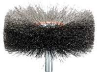 Crimped Wire Radial Brushes Offers shorter trim length for more aggressive brushing action. Ideal for hard-to-reach areas. (Inches) Wire Size Stem Trim Length Max RPM Steel Stainless Steel 1-1/2.