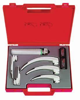 [ 022 ] Laryngoscopes sets HEINE SANALON+ Emergency Laryngoscope Sets SANALON+ Emergency Laryngoscope Set with blades Paed 1, Mac 2 and Mac 3a, spare XHL Xenon Halogen bulb, F.O. SP Handle, two alkaline batteries, in case F-155.