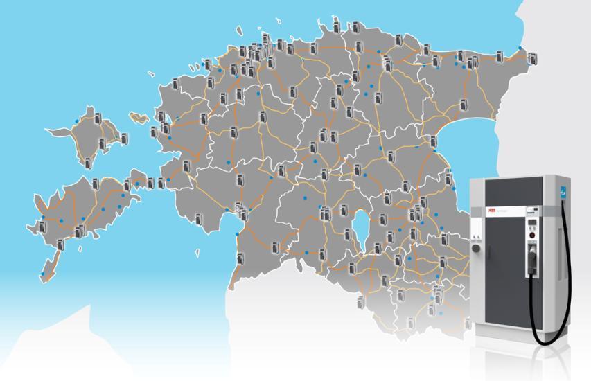 Project Estonia: Country wide network: Charge & Go ABB awarded Europe s largest EV infrastructure project ABB awarded Europe s largest ever EV infrastructure deployment Nationwide network: every main