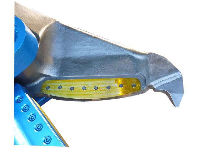 Arched cutter blade Arch shape does not lose cutting force while jaws closes. No speed valve installed Less trouble.