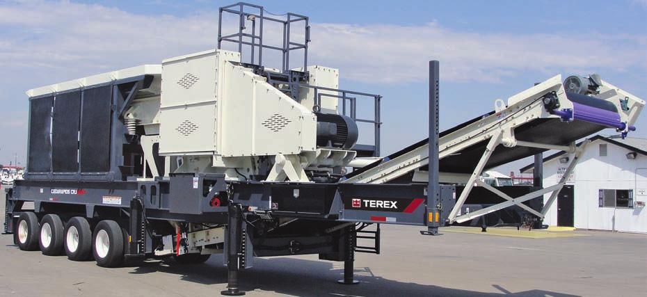 Terex Minerals Processing Systems Cedarapids CRJ3054 CRJ3054 PORTABLE JAW PRIMARY PLANT Standard Features JS3054 Jaw Crusher Easy removal jaw die wedge system Quick adjust jaw settings Integrated