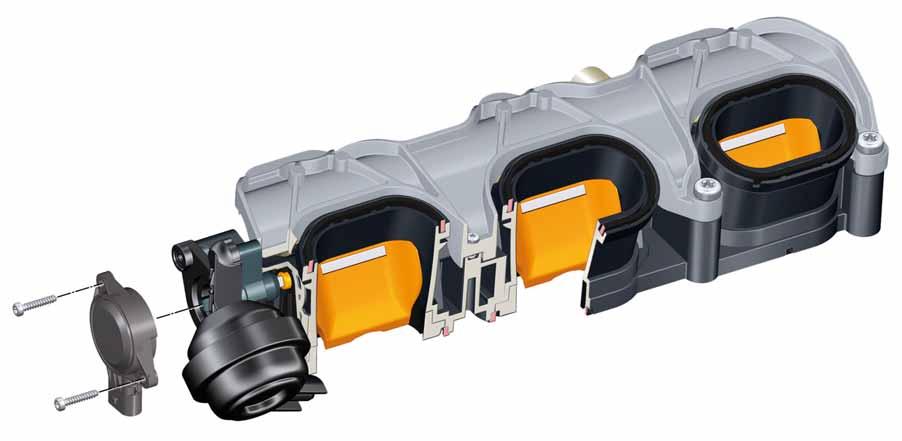 Intake manifold flaps Intake manifold flaps are used in the 3.0 l V6 TSI engine to improve the fuel/air mixture formation.
