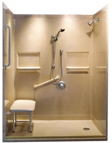 25 inch that enable users of limited mobility to more easily step into the shower or move a wheelchair over the threshold