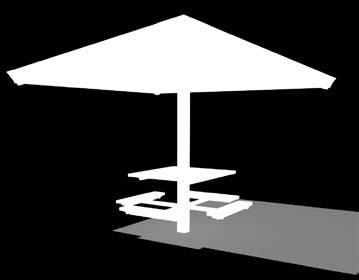 Umbrella Mini Shelter with recycled table and 4