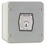 outputs 18A@125V AC, 15A@250V AC UL, CSA certified CI-1KFS As above, with heavy duty stop button, NEMA 1 & 2 CI-KX: EXTERIOR USE SURFACE MOUNT INDUSTRIAL KEY SWITCHES The CI-KX Series of key switches