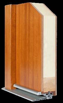 TECHNICAL PARAMETRES PASSIVE DOORS Wooden frame 80 x 100 mm, sawn veneered with mahogany-meranti or oak wood DOOR LEAF 102 mm Aluminium gutter drip (doors opening inside - extra charged) Gasket