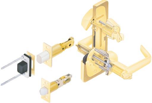 Application Multi-family dwellings, hotel/motel, office and light duty commercial use. Performance Features Simultaneous retraction of deadbolt and latch for single-motion egress.