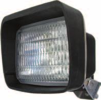 trucks. Rubber hood reduces glare and provides added protection. H9411 halogen sealed beam with trapezoidal pattern. 2400 candelas, 780 lumens. Stainless steel mounting hardware.