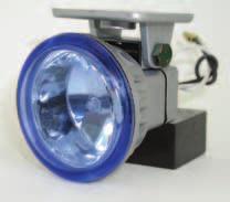 Blue-tinted lens. Rugged metal housing. Mounts above or below bumper. Lead wire length 6.75" M588 driving light mfg.