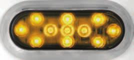 Hardwired design with 8" lead wires. Convenient surface mounting with four screws. See matching amber rear turn signal below. Attractive chrome bezel available separately.