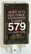 FLASHERS ELECTRICAL ACCESSORIES 573 / 574 16-Lamp Electronic Flashers 16-lamp, 12-volt flasher. Available for both medium-duty (2-prong) and heavy-duty (3-prong) applications. 33.6 amp rating.