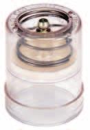Corrosion-proof, clear polycarbonate housing allows easy monitoring of grease level.