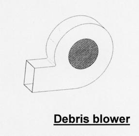 Optional - Debris Blower Description Of The Debris Blower Hydraulically driven fan from tractor external services, please quote tractor oil flow when ordering (maximum 40lt per min).