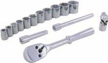 02 $540 95 40 Tooth Ratchet 2, 5 & 10 Extension 15 Flex Handle U-Joint 65908 8 Piece 1/2 Drive SAE Flare Nut Crowfoot Wrench Set
