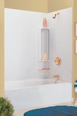 00 Firenze Shower Bases 5" tall base Resists stains, mold and mildew Fits alcoves 36" wide x 36" deep (39634) Fits alcoves 48" wide x 34" deep (39494) Fits alcoves wide x 34" deep (39504L & 39504R)
